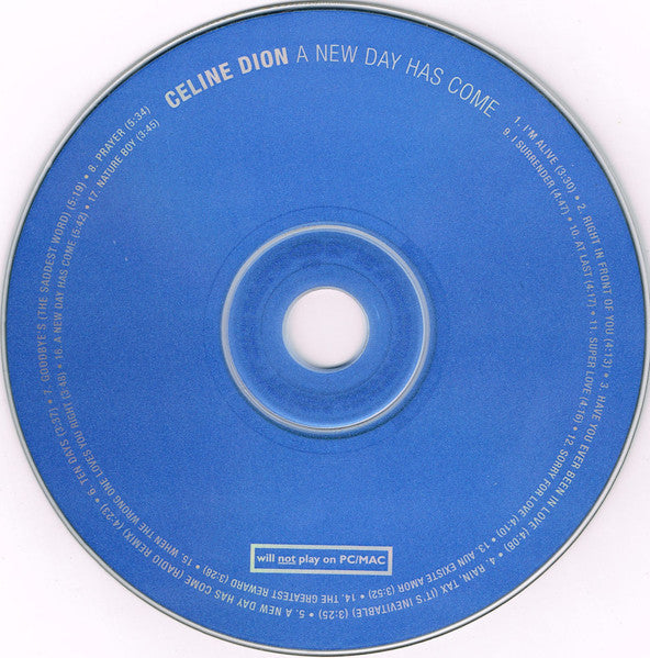 Celine Dion - A New Day Has Come (2002 CD) NM