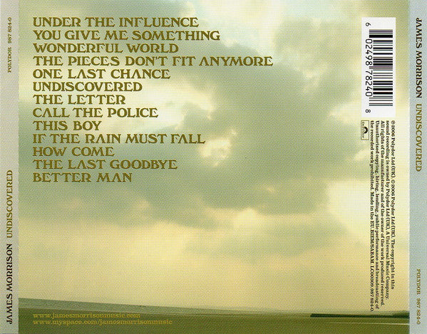 James Morrison - Undiscovered (2006 CD) NM