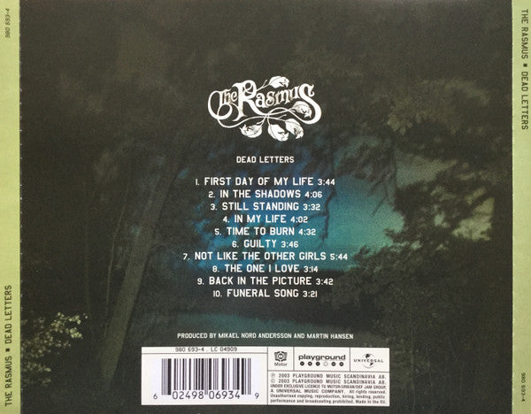 Rasmus - Dead letters (2003 CD) VG+