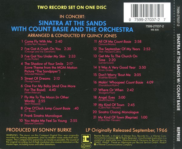 Frank Sinatra - Sinatra at the Sands (1988 CD) NM
