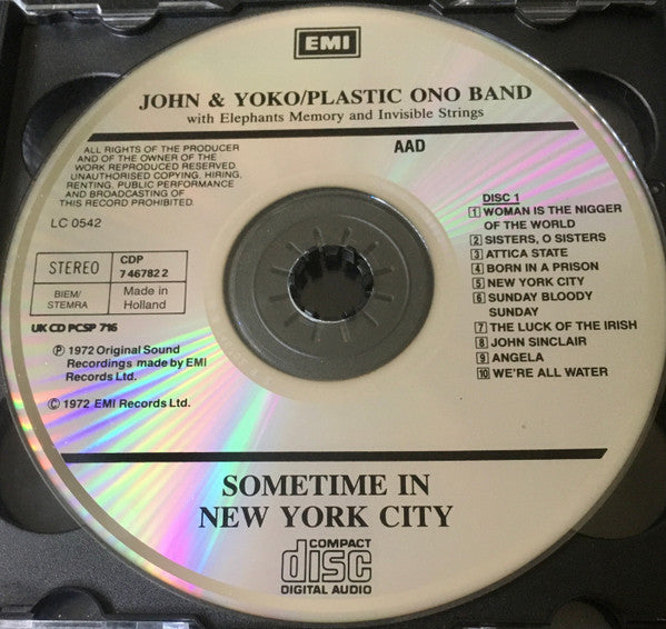 John & Yoko Plastic Ono Band - Sometimes in New York City (2001 DCD) Mint