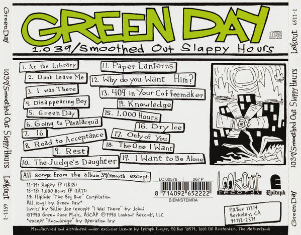 Green Day - 1039/Smoothed Out Slappy Hours (1997 CD) VG+