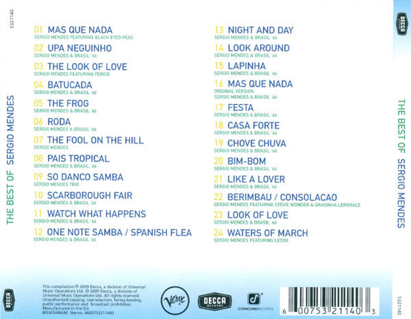 Sergio Mendes - The Best of (2009 CD) Mint