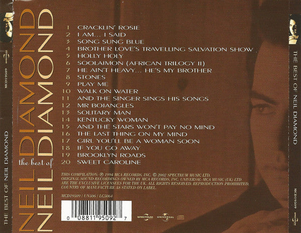 Neil Diamond - The Best of (2002 CD) VG+