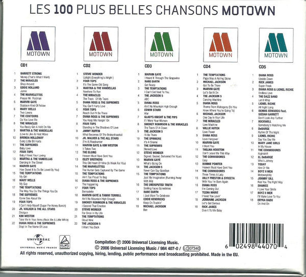 Various - Motown Les 100 Plus Belles Chansons (2007 France 5 CD Box Set) Mint