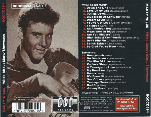 Marty Wilde - Wild About Marty / Showcase (2003 2on1 BGO CD) Mint
