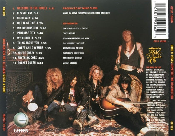 Guns n' Roses - Appetite for Destruction (1987 UK CD) VG+