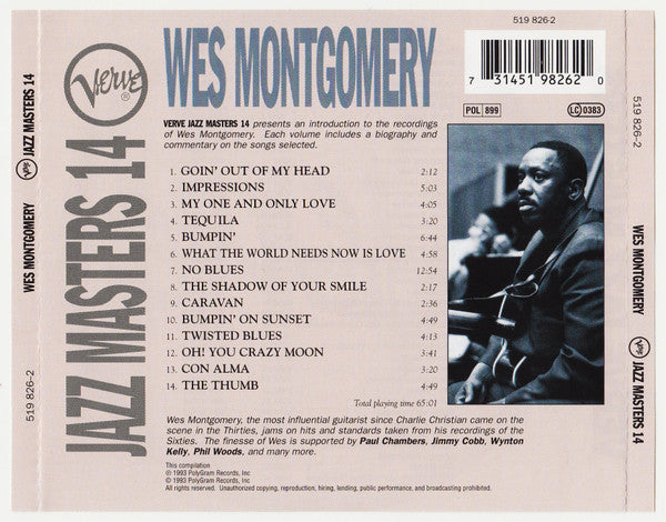 Wes Montgomery - Jazz Masters 14 (1994 Jazz CD) Mint