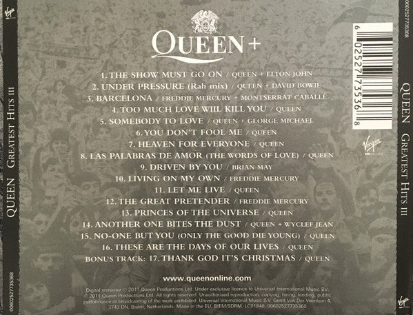 Queen + - Greatest Hits III (2011 Standard Case CD) Mint