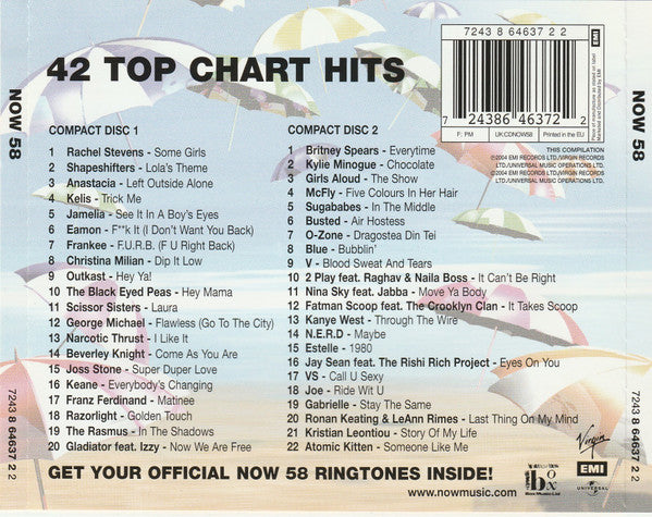 Various - Now Thats What I Call Music 58  (2004 DCD) NM