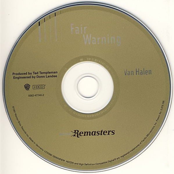 Van Halen - Fair warning (2000 Remasters HDCD) NM