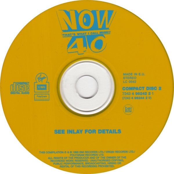 Various - Now Thats What I Call Music 40 (1998 DCD) Mint