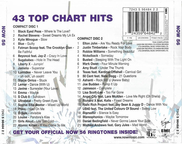 Various - Now Thats What I Call Music 56 (2003 DCD) NM