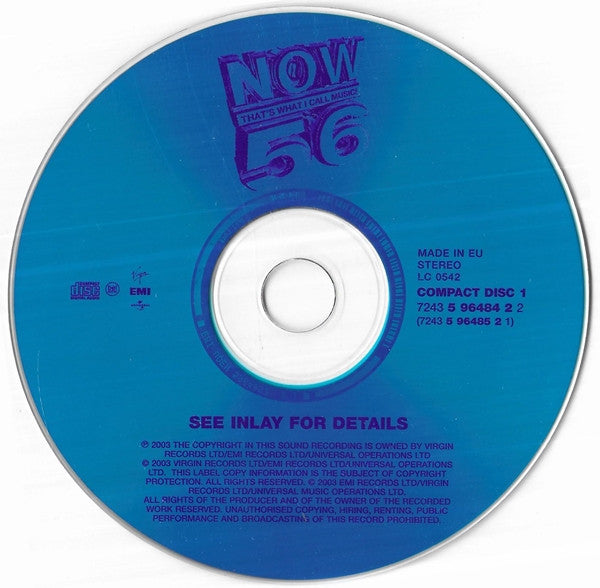 Various - Now Thats What I Call Music 56 (2003 DCD) NM