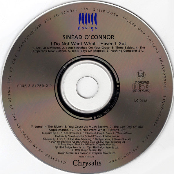 Sinhead O'Connor - I Do Not Want What I Haven't Got (1990 CD) NM