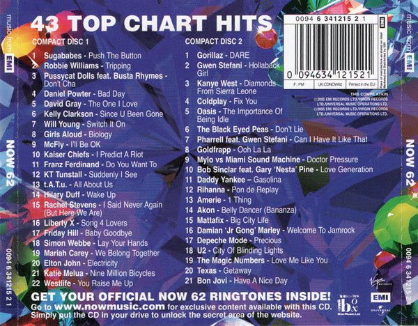 Various - Now Thats What I Call Music 62  (2005 DCD) VG+