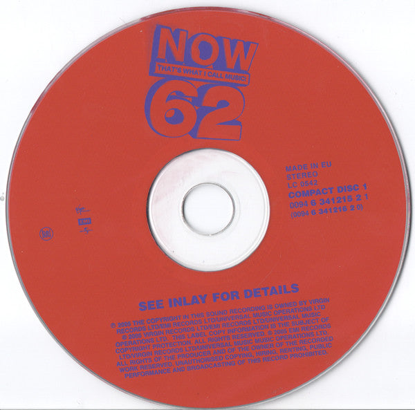 Various - Now Thats What I Call Music 62  (2005 DCD) VG+