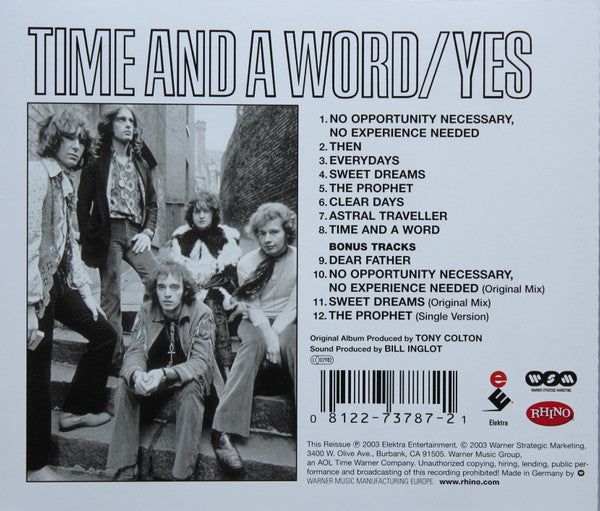 Yes - Time and a Word (2003 Expanded & Remastered CD) NM