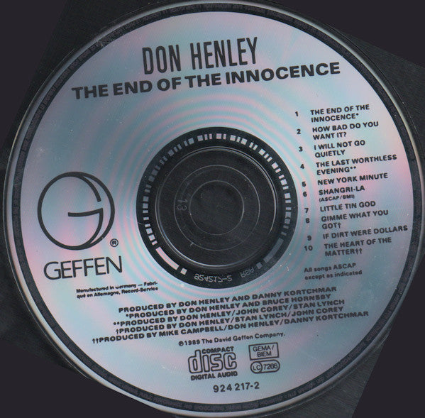 Don Henley - The End of Innocence (1989 CD) NM