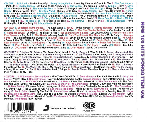 Various - Now 100 Hits: Forgotten 60s (2020 4xCD Set) Sealed