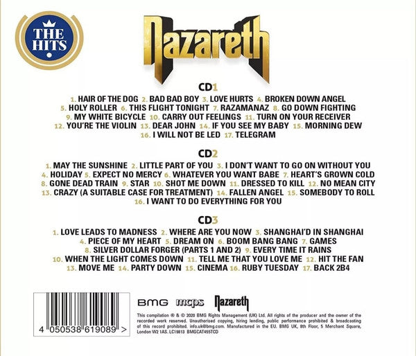 Nazareth - The Ultimate Collection (2020 Triple CD Set) VG+