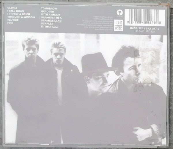 U2 - October (Island Masters CD) NM