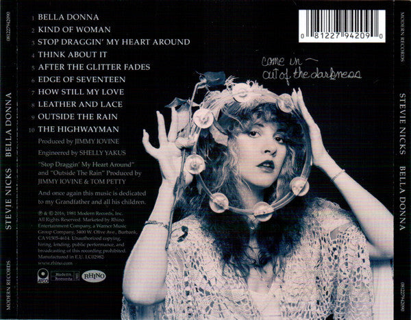 Stevie Nicks - Bella Donna (2016 Remaster CD) VG+