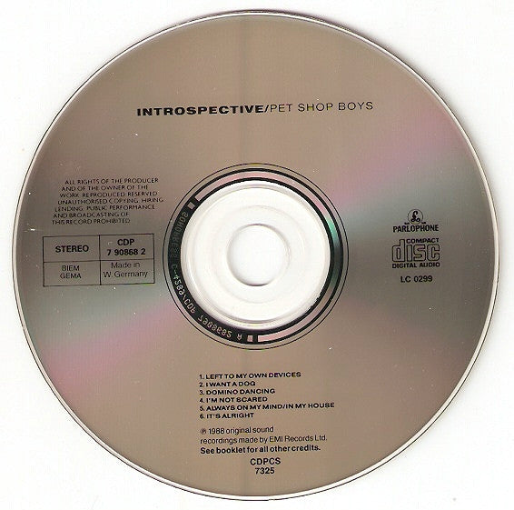 Pet Shop Boys - Introspective (1988 CD) NM