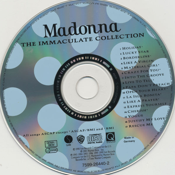 Madonna - The Immaculate Collection (1990 CD Album) Mint