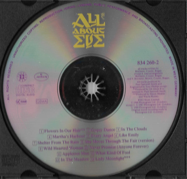 All About Eve - All About Eve (1988 CD) NM