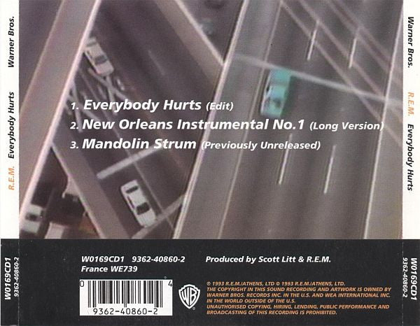 R.E.M - Everybody Hurts (1993 UK CD Single) NM