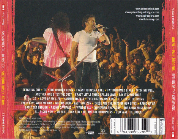 Queen + Paul Rodgers - Return of the Champions (2005 DCD) VG+