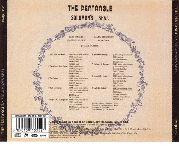 Pentangle - Soloman's Seal (2003 CD) Mint