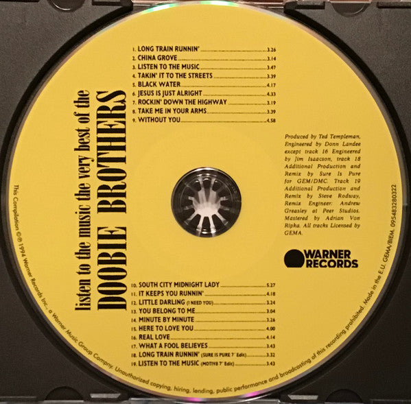 Doobie Brothers - Listen to the Music~The Very Best of (1993 CD) Mint