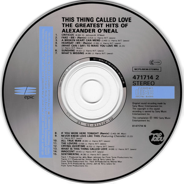 Alexander O'Neal - Greatest Hits of (1992 CD) NM
