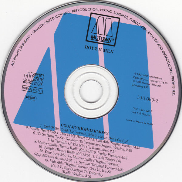 Boyz II Men - Cooleyhighharmony (1992 CD) Mint