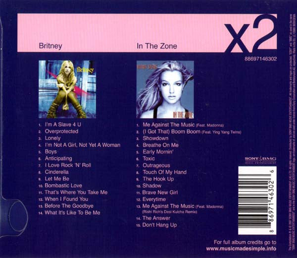 Britney Spears - Britney / In the Zone (Rare 2007 Disc box Slider DCD) NM