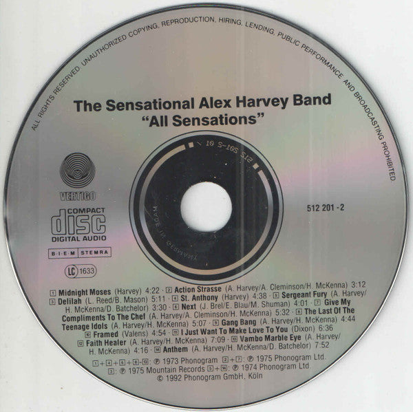 Sensational Alex Harvey Band - All Sensations (1992 CD) NM