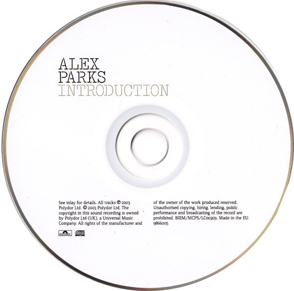 Alex Parks - Introduction (2003 CD) NM