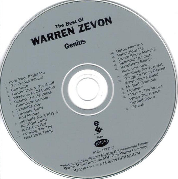 Warren Zevon - The Best of ~ Genius (2002 CD) Mint
