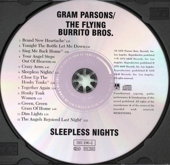 Gram Parsons / Flying Burrito Bros - Sleepless Nights (1994 CD) Mint