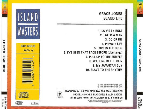 Grace Jones - Island Life (1990 Island Masters CD) NM