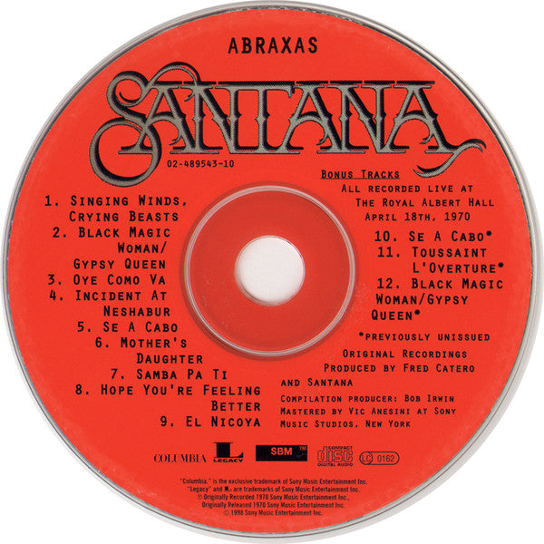 Santana - Abraxas (2000 Limited Edition SBM 24Bit CD) VG+