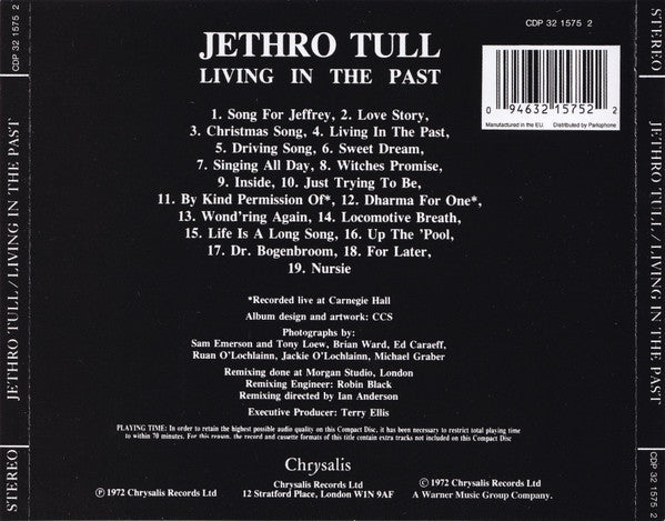 Jethro Tull - Living in the Past (1999 CD) NM