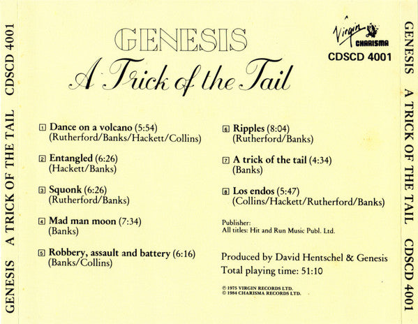 Genesis - A Trick of the Tail (1986 Non Coded UK CD) NM