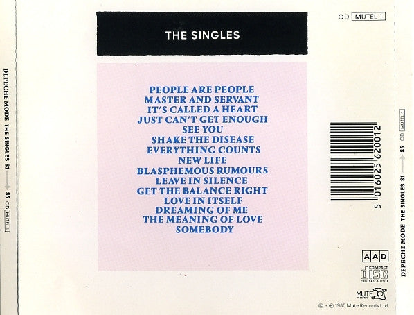 Depeche Mode - The Singles 81>85 (1988 CD) NM