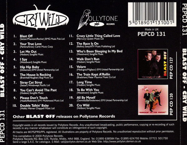 Blast Off - Cry Wild (2000 CD) Mint