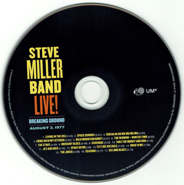 Steve Miller Band - Live! Breaking Ground 1977 (2021 CD) NM