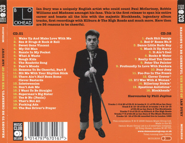 Ian Dury - The Best of ~ Reasons to be Cheerful (2005 DCD) VG+