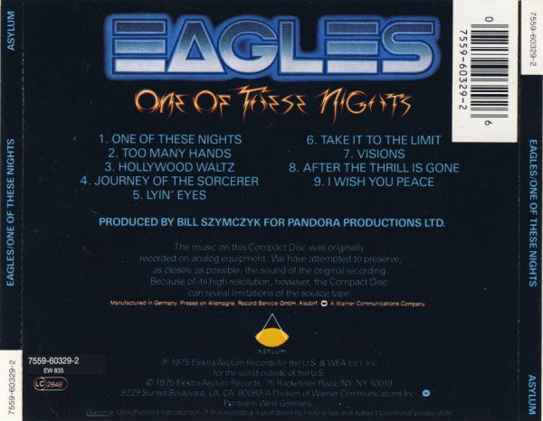 Eagles - One of These Nights (2000 Remaster CD) Mint